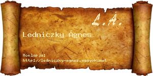 Ledniczky Ágnes névjegykártya
